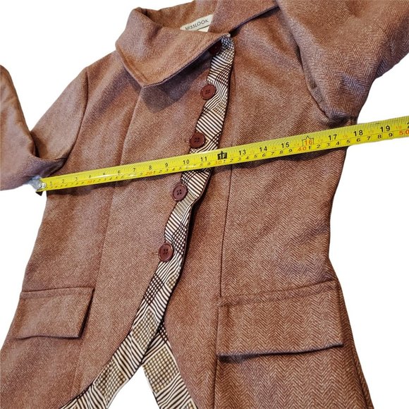 MISSLOOK Brown Plaid Trim Blazer - Picture 7 of 10